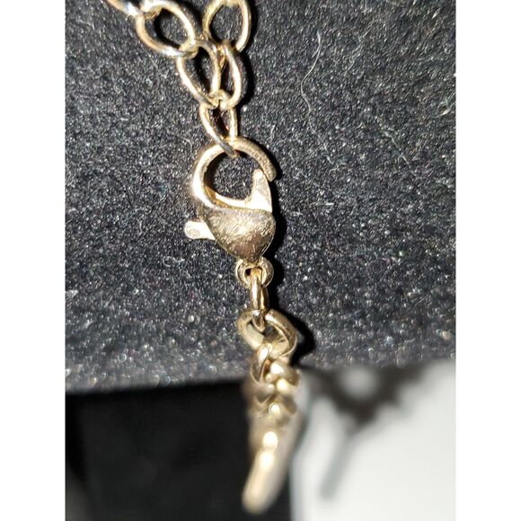 A Guess Women's Charm Bracelet Gold Tone Chain Lipstick Rhinestone - Picture 7 of 11